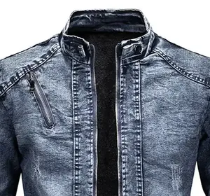 Veste en jean délavée pour homme, coupe ajustée, design délavé pour streetwear urbain et tenues décontractées - Product Image 4