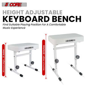 5 Core Keyboard <b>Bench</b> 3 Padded <b>Cushioned</b> Piano Stool Height Adjustable Guitar Seat Folding Portable - Product Image 3