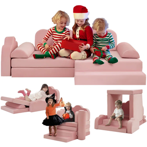 Lineage Corporation 10PCS Canapé modulaire pour enfants-Canapé pliable pour tout-petits avec housses lavables et canapé à coussin en mousse convertible - Product Image 5