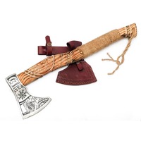Hache de chasse viking à barbe en acier à haute teneur en carbone de qualité industrielle, lame tranchante, gravure artisanale, manche en bois, hache de survie pour le camping