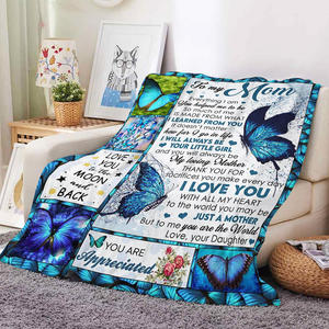 Cadeaux pour la fête des mères, best-seller, couverture en tricot personnalisée, design commémoratif, pour ma maman, couverture douce et chaude pour le canapé - Product Image 1