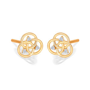 Pendientes de Diamantes Circulares de Oro Amarillo para Mujer - Product Image 3