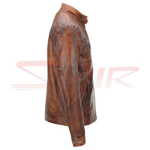 แจ็กเก็ตหนังสลิมฟิตสำหรับผู้ชาย, เสื้อแจ็คเก็ตหนังเข้ารูปคลาสสิกสำหรับฤดูหนาวมีคุณภาพดีเยี่ยมเสื้อผ้าแฟชั่นจากปากีสถานกันน้ำพร้อมขนแกะ - Product Image 2