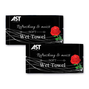 Premium <b>Pink</b> Memory 150% Scented Warp-Knitted Microfiber Pre-Moistened Facial Towel 8-<b>Petal</b> Texture 23x23cm 8.5g - Product Image 3