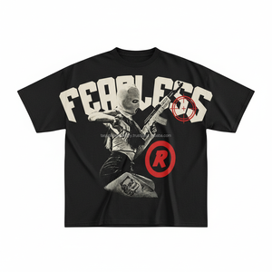 T-shirt streetwear ample et épais de haute qualité, écologique, avec impression personnalisée, en coton lourd, coupe courte, motif graphique pour homme - Product Image 2