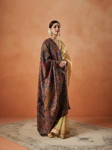 Professional Manufacturer High Quality <b>Embroidered</b> Wool <b>Shawl</b> For Women Top Quality Fabric Soft Women <b>Shawl</b> In Bulk Quantity - Product Image 5