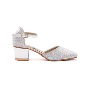 Chaussures à talons hauts pour femmes KD0482 Pompes à facettes multiples pour filles Talons à plateforme de 5cm Chaussures habillées à fermeture à glissière avec logo - Product Image 3