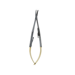Porte-aiguilles de microchirurgie manuel de marque personnalisée - Castroviejo 14 cm incurvé large Classe I CE & ISO approuvé - Product Image 1