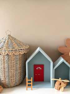 <b>Large</b> Round Seagrass <b>Basket</b> <b>with</b> <b>Lid</b> Handmade Organizer for Kids Room & Living Room - Product Image 5