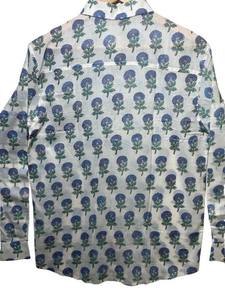 Chemise à manches longues pour homme en coton 100% de haute qualité, imprimée à la main avec des motifs floraux |   Directement de l'usine - Product Image 4