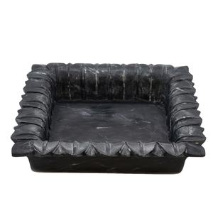 Utilisation de plateau en marbre noir de conception florale unique de luxe pour la décoration de la maison - Product Image 1