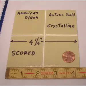 Carreau de céramique en or d'automne de 4 à 1/4 pouces marqué de cristallin américain Olean jaune 1pc accessoire de carrelage - Product Image 1