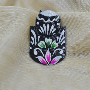 Última moda pintura a mano diseño occidental oro mattefinishing meenakari partywear latón aro pendiente para niñas y mujeres - Product Image 5