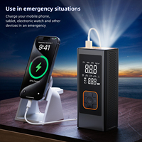 Compresseur d'air numérique intelligent pour pneus de voiture, gonfleur portable avec moniteur de pression, pompe et lumière d'urgence facile à utiliser