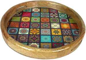 Plateau de service en bois avec diviseur pour un service facile lors de grands rassemblements Matériau en résine Modèle Motif Direct Inde - Product Image 3