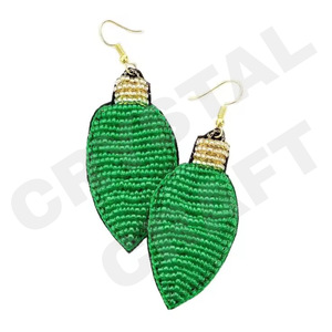 Shimmery Latte Parties Special Fashion Dangle <b>Earrings</b> New Arrival <b>Cross</b>-Border Handmade Beads Sweet Sequins Trendy Creative - Product Image 4