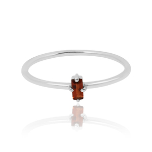 Anillo de piedra granate de Plata de Ley 925 con piedras preciosas naturales minimalistas ahora a precio de fábrica - Product Image 3