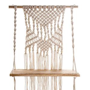 Maceta de macramé hecha a mano moderna, estante de madera flotante de múltiples capas, formas rectangulares cuadradas, nuevo estilo para el hogar, decoración de pared, Año Nuevo - Product Image 1