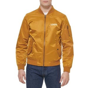 Blousons bombardiers de baseball de couleur personnalisée avec poches OEM Blouson de baseball universitaire en polyester satiné de conception personnalisée pour hommes - Product Image 1