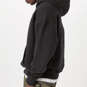 Sudadera con capucha de algodón recortada 500 GSM liso premium a granel Y2K sudaderas con capucha diseño personalizado de alta calidad en blanco boxy Sudadera con capucha para hombre - Product Image 4