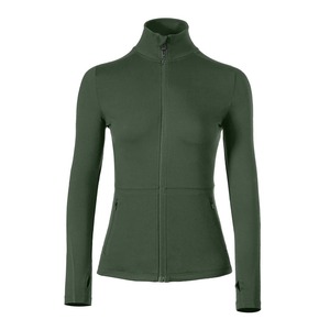 Veste de yoga de sport à manches longues pour femmes manteau d'entraînement respirant à séchage rapide fermeture éclair pour l'entraînement de course en plein air motif solide - Product Image 6