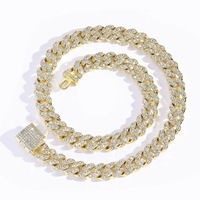 Chaîne cubaine Iced Out 12 mm en zircon cubique pour homme, style rappeur, bijoux streetwear, vente en gros directe usine