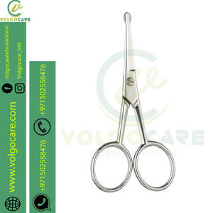 Tijeras de pelo de nariz curvadas y redondeadas de primera calidad para hombres, Juego de 2 piezas, tijeras de manicura para cutículas de uñas, Kit de tijeras para bigote de barba - Product Image 3