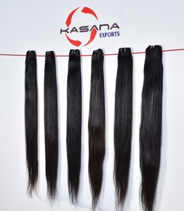 Cutícula India alineada 100% Virgen Remy Cabello indio Raw Bundle Machine Trama doble Procesamiento de ondas profundas Extensiones de cabello humano - Product Image 1