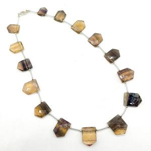 Collar de cuentas de fantasía facetadas de piedras preciosas de fluorita múltiple Collar de fluorita natural Joyería minimalista hecha a mano Gargantilla Collar de cuentas - Product Image 6