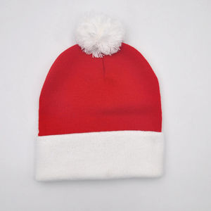 2025 New Fashionable <b>Christmas</b> Knitted <b>Hat</b> Warm Winter Custom Logo Embroidery Sublimation Printing Santa Caps - Product Image 2