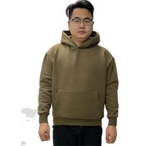 Alta calidad de gran tamaño gota hombro Sudadera con capucha sin cuerda de peso pesado de algodón sin cuerda Sudadera con capucha de los hombres - Product Image 4
