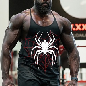 Respirant respirant sans manches col rond sportif coupe ample vêtement teint débardeur - Product Image 5