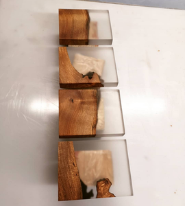 Vente en gros sous-verres en résine d'acacia blancs non finis personnalisés sous-verres carrés ronds en bois pour boissons sous-verres en pierre - Product Image 6