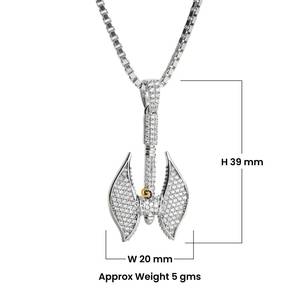 สร้อยคอไวกิ้งน้ำแข็งแบบฮิปฮอปประดับเพชรจี้เพชรสำหรับปลูกในห้องแลปน้ำแข็ง925เงินสเตอร์ลิงสีขาวทองสดใสตัดกับเพชร - Product Image 3