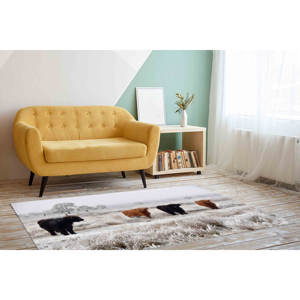 Alfombra de Vaca Highland: Decoración Rústica Impresa en 3D, Alfombra Delgada No Tejida - Product Image 5