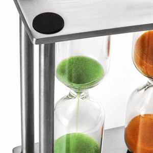 Timer per Tè 3-in-1, Clessidra in Vetro da 3/4/5 Minuti con Cornice in Acciaio Inossidabile per Preparazione Tè e Caffè - Product Image 4