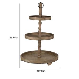 Support à gâteau moderne à 3 niveaux en bois avec anneau supérieur et poignée, grand support à étages en bois pour l'affichage de cupcakes, desserts et la décoration intérieure - Product Image 6