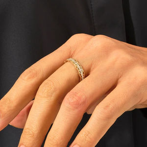 Trendy Moissanite Diamonds Women's Engagement Gift for Party Fine <b>Rings</b> 925 <b>Silver</b> Minimalist Band Elegant <b>Stacking</b> Bands - Product Image 4