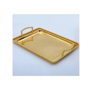 ถาดเสิร์ฟอาหารโลหะเคลือบเงาสำหรับทำหัตถกรรมถาดเสิร์ฟอาหารสีทองทรงหกเหลี่ยมดีไซน์หรูหราสำหรับโรงแรมราคาถูก - Product Image 3