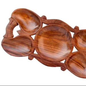 Bandeja de Madera Ecológica para Servir Alimentos, con Revestimiento Seguro para Alimentos, Apta para Lavavajillas, Vajilla para Baño, Decoración de Mesa, M/S SHAAD - Product Image 1