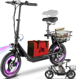 Nuevo Scooter Eléctrico Carom 1200W Pe.ak Más Vendido para Adultos con Doble Amortiguación y Asiento Ajustable - Product Image 1