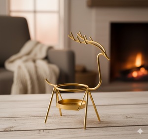 Creative classique cerf forme métal fil de fer à la main Durable bougeoir Simple maison salon salle à manger décoration de Table - Product Image 2