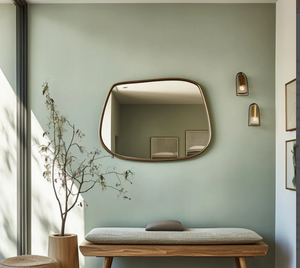 elegantEctangle Home Design Wall <b>Mirror</b> with Wood <b>Frame</b>, Ideal for Pinterest-Inspired Decor, Just Married Giftbeautifulstylish - Product Image 1
