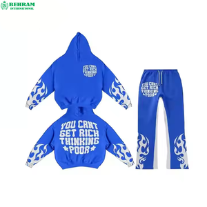 Conjunto de Sudadera con Capucha y Pantalones Deportivos Anchos Unisex High Street 3D, Transpirable, Ecológico y Resistente - Product Image 4