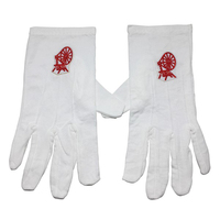 Gants de Chevalier Templier Maçonnique Respirants Imprimés par Transfert Thermique pour Toutes Saisons, Longueur Poignet, avec Logo Brodé
