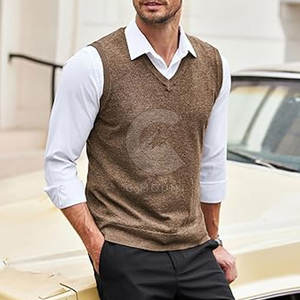 Breathable Long Sleeve Pull <b>Men</b> Knitted <b>Sleeveless</b> <b>Sweater</b> Fashion Sweet Thick Winter Clothes Knitted <b>Sleeveless</b> <b>Sweater</b> - Product Image 3