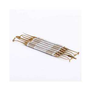 Instruments dentaires en acier inoxydable, ensemble de spatules de remplissage en résine composite avec embouts revêtus de titane, 6 pièces - Product Image 1