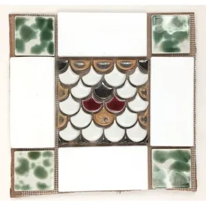 Hecho a mano 10 \ "X 10 \" Azulejo Mosaico Pared Acento 1/4 a 3/8 Grueso Montado en Malla Backsplash - Product Image 1