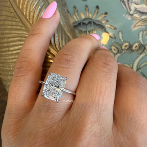 แหวนหรูสำหรับผู้หญิงเบาะยาวสำหรับตัดห้องแล็บ CVD ประดับเพชรแหวนหมั้นของขวัญแต่งงานเจ้าสาว - Product Image 4