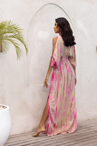 New Wholesale <b>Beach</b> Wear Elegant Summer Tie Dye Sarong <b>Kaftan</b> Women <b>Beach</b> Dress Cover up Home Loungewear - Product Image 5